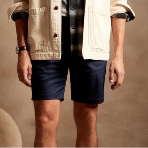 Banana Republic 9" Luxe City Short With Core Temp Technology Navy - Picture 2 of 16